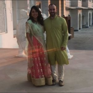 Green and Cream Kurta Set - Size L